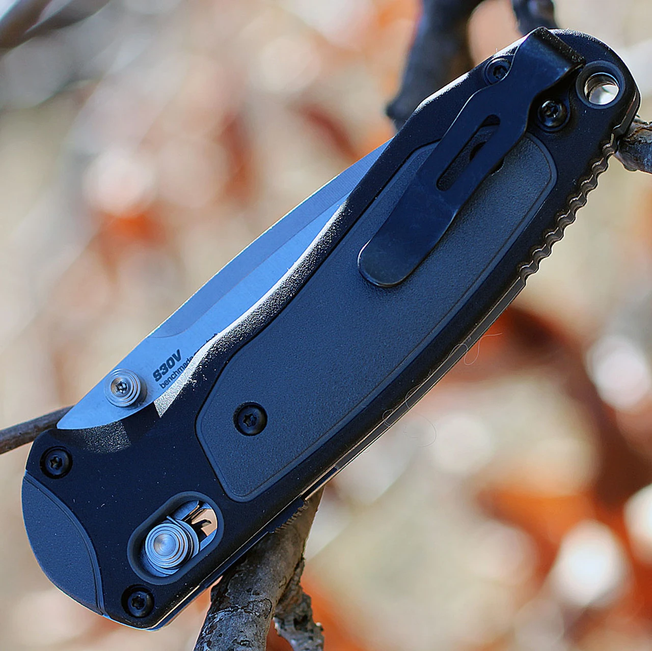 Benchmade Mini Boost A/O - Blk/Gry Grivory (3.1" CPM-S30V) 595 5 Benchmade Mini Boost A/O - Blk/Gry Grivory (3.1" CPM-S30V) 595 - Image 3