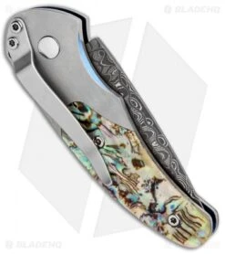 Benchmade 3150-121 Impel Gold Class Gentleman's Auto Knife (1.98" Satin) #03 -Benchmade Knife Shop Benchmade 3150 121 Impel Gold Class Gentlemans Auto Damascus 3 BHQ 12889 jr side