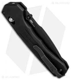 Benchmade 407SBK Vallation AXIS-Assist Knife Black (3.7" Black Serr) -Benchmade Knife Shop Benchmade 407SBK Vallation AXIS Assist Black Black Serr BHQ 84270 jr side