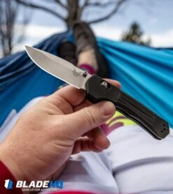 Benchmade 427 Mini Vallation AXIS-Assist Knife Black (3.2" Satin) -Benchmade Knife Shop Benchmade 427 Mini Vallation AXIS Assist Knife Black Satin BHQ 97770 kp hammock web