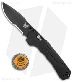 Benchmade 427SBK Mini Vallation AXIS-Assist Knife Black (3.2" Black Serr) -Benchmade Knife Shop Benchmade 427BK Mini Vallation AXIS Assist Black Black Serr 427SBK BHQ 97771 jr bottlecap