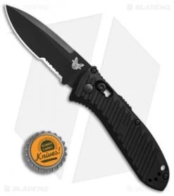 Benchmade 5750SBK Mini Presidio II Automatic Knife (3.2" Black Serr) -Benchmade Knife Shop Benchmade 5750 SBK Mini Presidio II black serr BHQ 78772 er bottlecap
