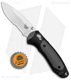 Benchmade 595S Mini Boost AXIS-Assist Knife Black/Gray (3.11" Satin Serr) -Benchmade Knife Shop Benchmade 595S Mini Boost AXIS Assist Black Gray Satin Serr BHQ 78912 jr bottlecap