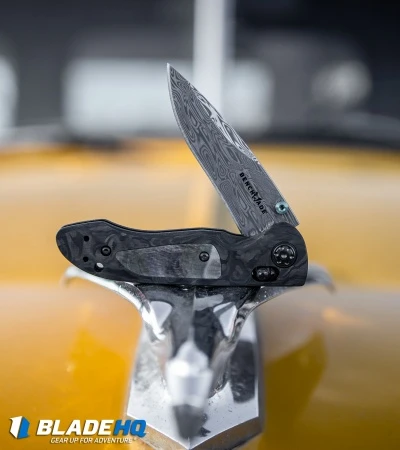 Benchmade 698-181 Foray Gold Class AXIS Lock Knife Marbled CF (3.2" Damasteel) 8 Benchmade 698-181 Foray Gold Class AXIS Lock Knife Marbled CF (3.2" Damasteel) - Image 6