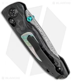 Benchmade 698-181 Foray Gold Class AXIS Lock Knife Marbled CF (3.2" Damasteel) 10 Benchmade 698-181 Foray Gold Class AXIS Lock Knife Marbled CF (3.2" Damasteel) -Benchmade Knife Shop Benchmade 698 181 Foray Gold Class AXIS Lock Marbled CF Damasteel BHQ 78756 jr side