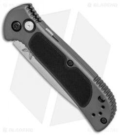 Benchmade 9750 Mini Coalition Automatic Knife Gray Al/Black G-10 (2.9" Satin) -Benchmade Knife Shop Benchmade 9750 Mini Coalition gray al black G10 satin BHQ 75501 er spine 2