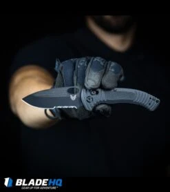 Benchmade Aileron AXIS Lock Knife Black G-10 (3.45" Black Serr) 737SBK -Benchmade Knife Shop Benchmade Aileron AXIS Lock Knife Black G 10 Black Serr 737SBK BHQ88739 kp operator in hand web