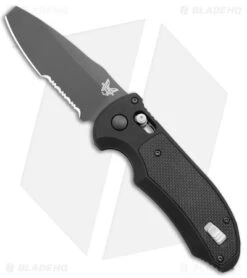 Benchmade Triage Automatic Knife Black (3.35" Black Serr) 9160SBK -Benchmade Knife Shop Benchmade Auto Triage Auto Black Black Serr BHQ 20033 jr knife