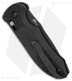 Benchmade Triage Automatic Knife Black (3.35" Black Serr) 9160SBK -Benchmade Knife Shop Benchmade Auto Triage Auto Black Black Serr BHQ 20033 jr side