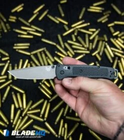Benchmade Bailout AXIS Lock Knife Black Grivory (3.38" Gray) 537GY -Benchmade Knife Shop Benchmade Bailout AXIS Lock Knife Black Grivory Gray 537GY BHQ 96360 kpin hand brass web