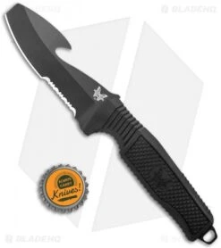 Benchmade H2O Fixed Blade Dive Knife Black Santoprene (3.5" Black Serr) -Benchmade Knife Shop Benchmade Black Fixed Blade Dive Knife 112SBK BLK Black Serr BHQ 123886 jr bottlecap 1