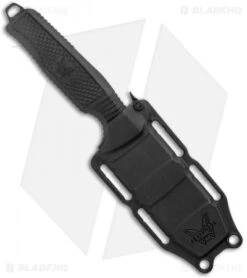 Benchmade H2O Fixed Blade Dive Knife Black Santoprene (3.5" Black Serr) -Benchmade Knife Shop Benchmade Black Fixed Blade Dive Knife 112SBK BLK Black Serr BHQ 123886 jr sheath 1