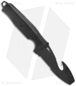 Benchmade H2O Fixed Blade Dive Knife Black Santoprene (3.5" Black Serr) -Benchmade Knife Shop Benchmade Black Fixed Blade Dive Knife 112SBK BLK Black Serr BHQ 123886 jr spine 1