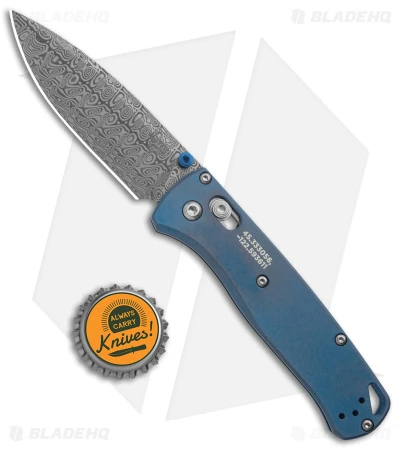 Benchmade Bugout AXIS Lock Knife Blue Titanium (3.2" Damasteel) 535-2204 6 Benchmade Bugout AXIS Lock Knife Blue Titanium (3.2" Damasteel) 535-2204 - Image 4