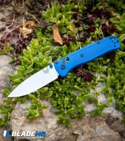 Benchmade Bugout AXIS Lock Pocket Knife Blue (3.24" Satin) 535 -Benchmade Knife Shop Benchmade Bugout AXIS Lock Knife Blue Satin 535 BHQ74149 kp rock green shrub web