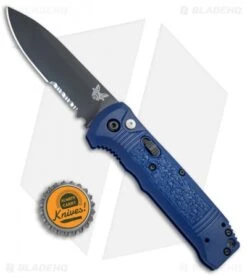Benchmade 4400SBK-1 Casbah Automatic Knife Blue Grivory (3.4" Black Serr) -Benchmade Knife Shop Benchmade Casbah Blue Grivory Black Serr 4400SBK 1 BHQ 51634 jr bottlecap 2