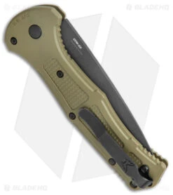 Benchmade Claymore Automatic Knife OD Green Grivory (3.6" Black) 9070BK-1 8 Benchmade Claymore Automatic Knife OD Green Grivory (3.6" Black) 9070BK-1 -Benchmade Knife Shop Benchmade Claymore Auto OD Green Grivory Black 9070BK 1 BHQ 137240 jr side