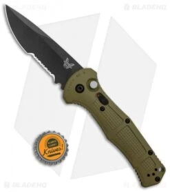 Benchmade Claymore Auto Knife OD Green Grivory (3.6" Black Serr) 9070SBK-1 -Benchmade Knife Shop Benchmade Claymore Auto Ranger Green Grivory Black Serr 9070SBK 1 BHQ 118571 jr bottlecap