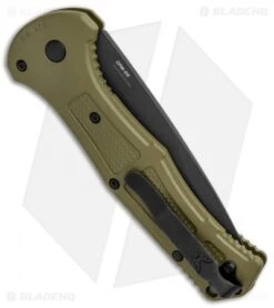 Benchmade Claymore Auto Knife OD Green Grivory (3.6" Black Serr) 9070SBK-1 -Benchmade Knife Shop Benchmade Claymore Auto Ranger Green Grivory Black Serr 9070SBK 1 BHQ 118571 jr side