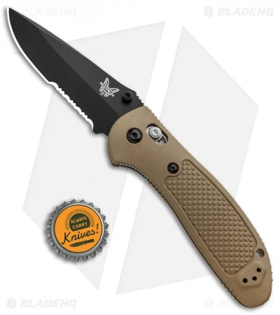 Benchmade Griptilian AXIS Lock Knife Sand (3.45" Black Serr) 551SBKSN-154CM 5 Benchmade Griptilian AXIS Lock Knife Sand (3.45" Black Serr) 551SBKSN-154CM - Image 3