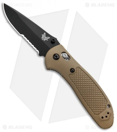 Benchmade Griptilian AXIS Lock Knife Sand (3.45" Black Serr) 551SBKSN-154CM 3 Benchmade Griptilian AXIS Lock Knife Sand (3.45" Black Serr) 551SBKSN-154CM