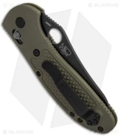 Benchmade Griptilian AXIS Lock Knife Olive Drab (3.45" Black Serr S30V) 550SBKOD -Benchmade Knife Shop Benchmade Griptilian Axis Lock Olive Drab Black Serr 550SBKOD BHQ 92481 jr side