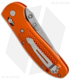 Benchmade Griptilian AXIS Lock Knife Orange (3.45" Satin Serr) 551SH2O -Benchmade Knife Shop Benchmade Griptilian Axis Orange Serr 551SH2O BHQ 4236 jr side