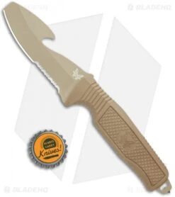 Benchmade H2O Fixed Blade Dive Knife Tan Santoprene (3.5" Tan Serr) -Benchmade Knife Shop Benchmade H20 Fixed Blade Dive Tan 112SSN Tan Coated Serr BHQ 123893 jr bottlecap