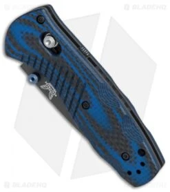 Benchmade Mini Barrage AXIS-Assist Forum Knife Blue G10/CF (Black M390) 586-1701 8 Benchmade Mini Barrage AXIS-Assist Forum Knife Blue G10/CF (Black M390) 586-1701 -Benchmade Knife Shop Benchmade Mini Barrage Forum BHQ 79854 er spine