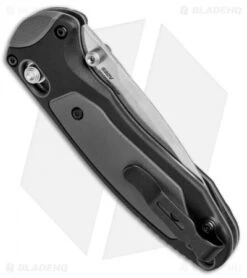 Benchmade 595 Mini Boost AXIS-Assist Knife Black/Gray (3.11" Satin) -Benchmade Knife Shop Benchmade Mini Boost AXIS Assist Black Gray 595 BHQ 78758 jr side