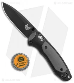 Benchmade 595BK Mini Boost AXIS-Assist Knife Black/Gray (3.11" Black) -Benchmade Knife Shop Benchmade Mini Boost AXIS Assist Black Gray Black 595BK BHQ 78760 jr bottlecap