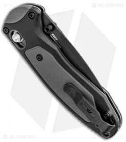 Benchmade 595BK Mini Boost AXIS-Assist Knife Black/Gray (3.11" Black) -Benchmade Knife Shop Benchmade Mini Boost AXIS Assist Black Gray Black 595BK BHQ 78760 jr side