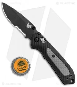 Benchmade Mini Freek AXIS Lock Knife Black/Gray (3" Black Serr) 565SBK 9 Benchmade Mini Freek AXIS Lock Knife Black/Gray (3" Black Serr) 565SBK -Benchmade Knife Shop Benchmade Mini Freek AXIS Lock Black Gray Black Serr 565SBK BHQ 78913 jr bottlecap