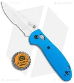 Benchmade Mini Griptilian AXIS Lock Knife Blue (2.91" Satin Serr) 556S-BLU -Benchmade Knife Shop Benchmade Mini Griptilian AXIS Blue Satin Serr 556S BLU BHQ 112491 jr bottlecap