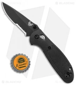 Benchmade Mini Griptilian AXIS Lock Knife Black (2.91" Black Serr) 556SBK-S30V -Benchmade Knife Shop Benchmade Mini Griptilian AXIS Lock Black Black Serr 556SBK S30V BHQ 1417 jr bottlecap