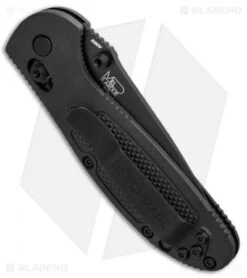 Benchmade Mini Griptilian AXIS Lock Knife Black (2.91" Black Serr) 556SBK-S30V -Benchmade Knife Shop Benchmade Mini Griptilian AXIS Lock Black Black Serr 556SBK S30V BHQ 1417 jr side