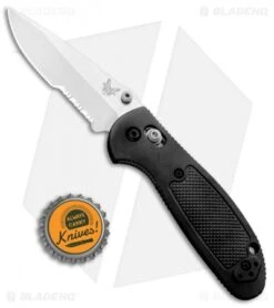 Benchmade Mini Griptilian AXIS Lock Knife Black (2.91" Satin Serr) 556S-S30V -Benchmade Knife Shop Benchmade Mini Griptilian AXIS Lock Black Satin Serr 556S S30V BHQ 1416 jr bottlecap