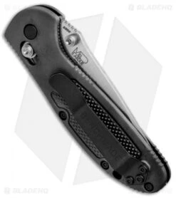Benchmade Mini Griptilian AXIS Lock Knife Black (2.91" Satin Serr) 556S-S30V -Benchmade Knife Shop Benchmade Mini Griptilian AXIS Lock Black Satin Serr 556S S30V BHQ 1416 jr side