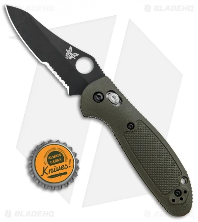 Benchmade Mini Griptilian AXIS Lock Knife Olive Drab (2.91" Serr) 555SBKOD-S30V 6 Benchmade Mini Griptilian AXIS Lock Knife Olive Drab (2.91" Serr) 555SBKOD-S30V - Image 4