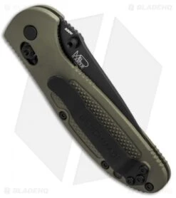 Benchmade Mini Griptilian AXIS Lock Knife Olive Drab (2.91" Black) 556BKOD-S30V -Benchmade Knife Shop Benchmade Mini Griptilian AXIS Lock Olive Drab Black 556BKOD S30V BHQ 6217 jr side