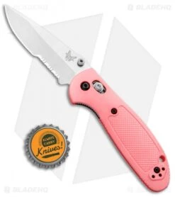 Benchmade Mini Griptilian AXIS Lock Knife Pink (2.91" Satin Serr) 556S-PNK-S30V -Benchmade Knife Shop Benchmade Mini Griptilian AXIS Lock Pink Satin Serr 556S PNK S30V BHQ 3909 jr bottlecap