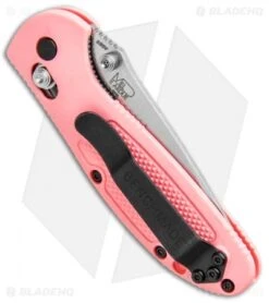 Benchmade Mini Griptilian AXIS Lock Knife Pink (2.91" Satin Serr) 556S-PNK-S30V -Benchmade Knife Shop Benchmade Mini Griptilian AXIS Lock Pink Satin Serr 556S PNK S30V BHQ 3909 jr side