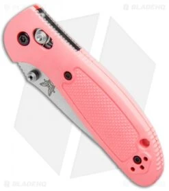 Benchmade Mini Griptilian AXIS Lock Knife Pink (2.91" Satin Serr) 556S-PNK-S30V -Benchmade Knife Shop Benchmade Mini Griptilian AXIS Lock Pink Satin Serr 556S PNK S30V BHQ 3909 jr spine