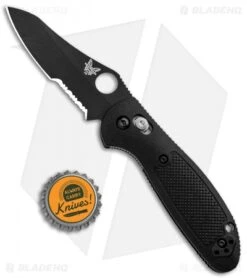 Benchmade Mini Griptilian Axis Lock Knife Black (2.91" Black Serr S30V) 555SBK -Benchmade Knife Shop Benchmade Mini Griptilian Axis Lock Black Black Serr 555SBK BHQ 92865 jr bottlecap