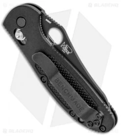 Benchmade Mini Griptilian Axis Lock Knife Black (2.91" Black Serr S30V) 555SBK -Benchmade Knife Shop Benchmade Mini Griptilian Axis Lock Black Black Serr 555SBK BHQ 92865 jr side