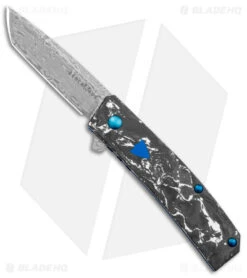 Benchmade Oeser Tengu Flipper Knife White/Black CF (2.8" Damasteel) 601-211