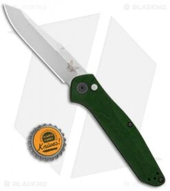 Benchmade Osborne 9400 Automatic Knife Green Aluminum (3.4" Satin) -Benchmade Knife Shop Benchmade Osborne 9400 Auto Green Aluminum Satin BHQ 113244 jr bottlecap