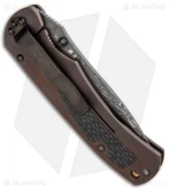 Benchmade Pinnacle Gold Class Knife W/ Damascus Blade & Titanium Handle 750-101 -Benchmade Knife Shop Benchmade Pinnacle Gold Class 750 101 Ti Damascus 3 BHQ 7054 jr side