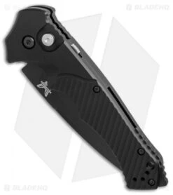 Benchmade Rukus II Automatic Knife (3.4" Black Serr) 9600SBK -Benchmade Knife Shop Benchmade Rukus 2 black serr BHQ 74379 er spine