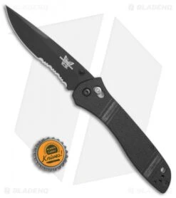 Vintage Benchmade 710 McHenry & Williams AXIS Lock Knife (4" Black Serr) -Benchmade Knife Shop Vintage Benchmade 710 McHenry WIlliams black serr BHQ 71892 er size